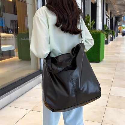 Everyday Large Black Leather Tote - Image 3
